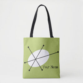 Tote Texto verde de Dazzle por toda a bolsa