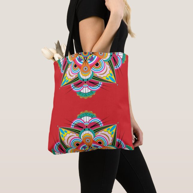 Tote Tiger Dragon Mandala Shoulder Bolsa (2 Tamanhos) (Close Up)