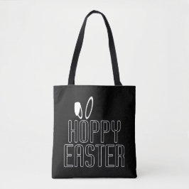 Tote Tipografia Simples de Páscoa Hoppy Pun | Bolsa Tot