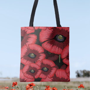 Tote Tote de Padrão de Arte Vermelha