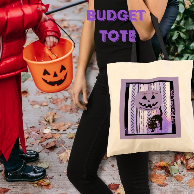 Tote Traga o doce rolando a bolsa de gato roxa do Hallo (Get the Candy Rolling Purple Halloween Cat Bag)