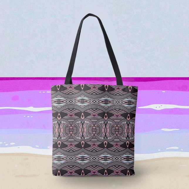 Tote Tribal Abstrato Marés Rosa (Criador carregado)