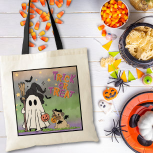 Tote Trick ou Tratar Bolsa com Fantasma e Cão