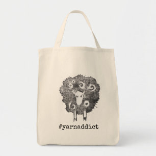 Tote Tricô de viciados em Yarn  Bolsa de Projeto Croch