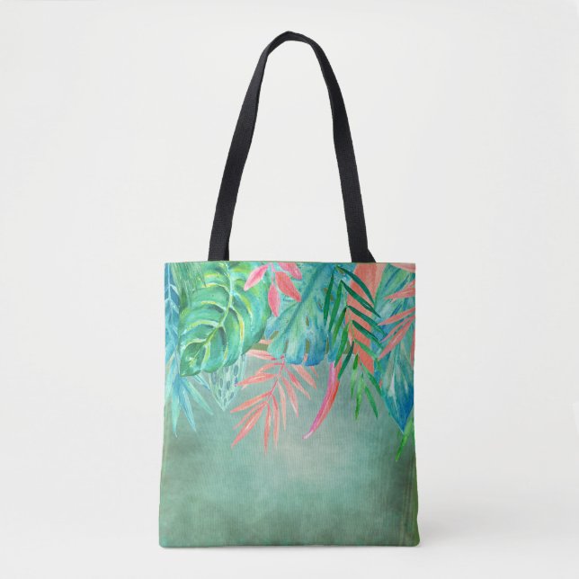 Tote Tropicais De Aquarela Por Toda A Bolsa (Frente)