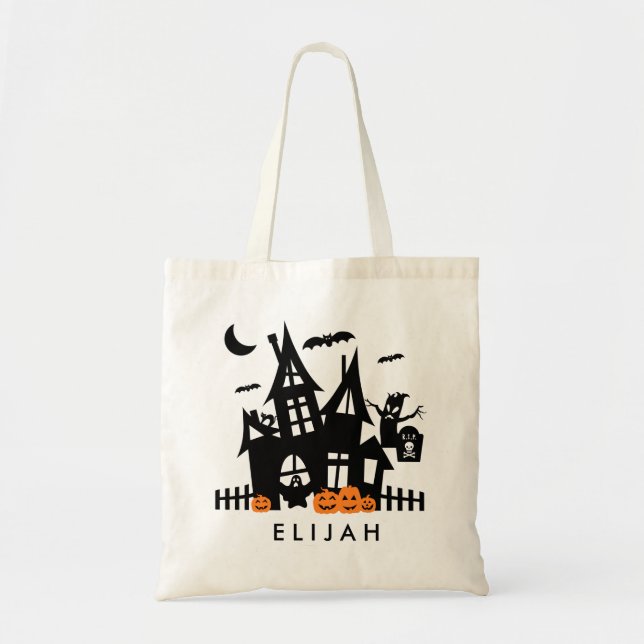 Tote Truque De Halloween Ou Bolsa de canvas De Tratamen (Frente)