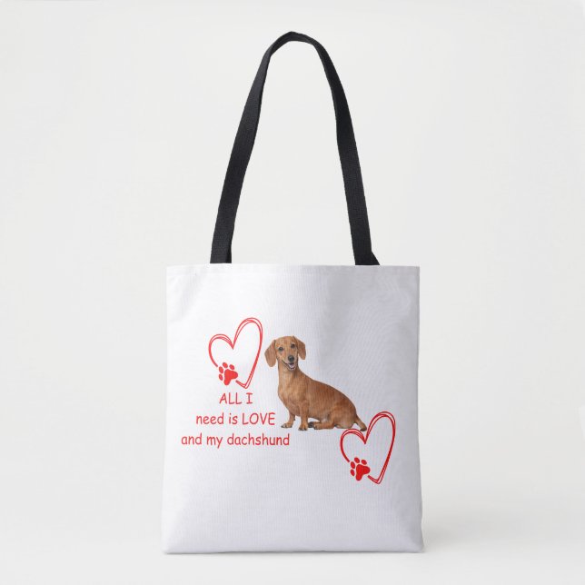 Tote Tudo Que Preciso É Amor e Minha Bolsa de Cachorro (Frente)