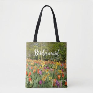 Tote Tulip Garden Bridesmaid Bolsa