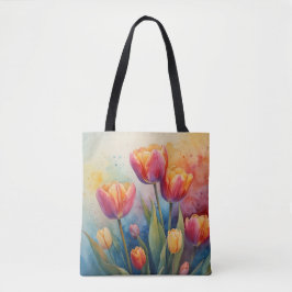 Tote Tulipas floridas Bolsa