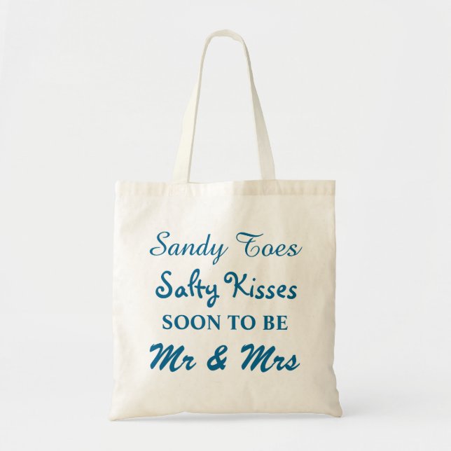 Tote Turquoise Sandy Toes Salty Kisses Bolsa (Frente)