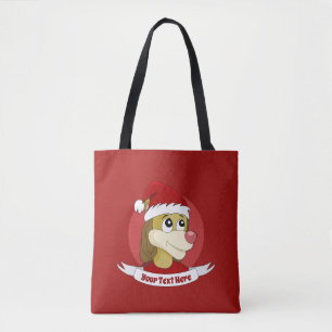 Tote Um desenho animado de Natal com uma bolsa de toalh