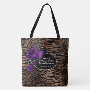 Tote Uma mulher com sabedoria Tiger Impressão Bolsa