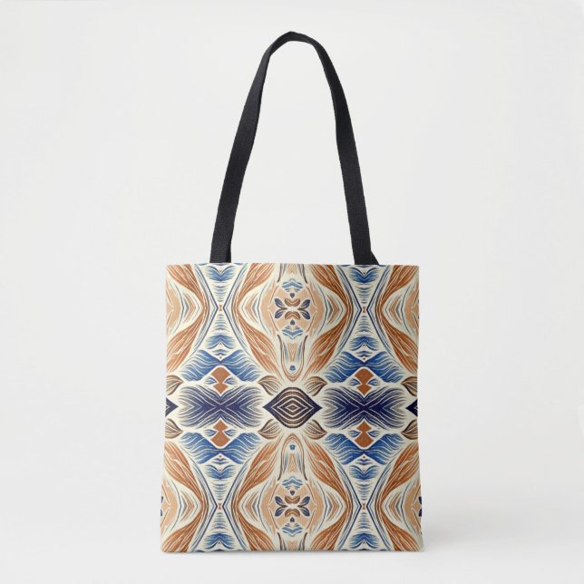 Tote Uma vibrante bolsa de padrão contínuo multicolorid (Frente)