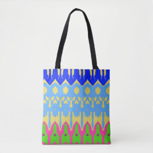 Tote Uma vibrante bolsa de padrão contínuo multicolorid