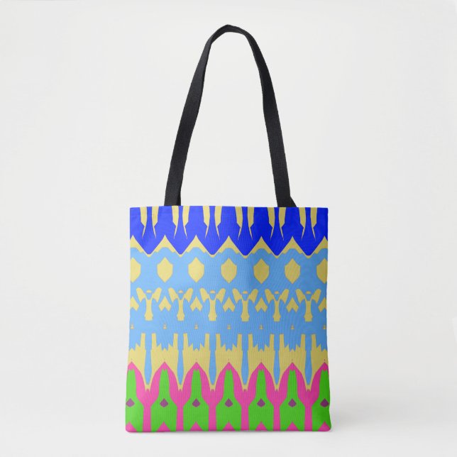 Tote Uma vibrante bolsa de padrão contínuo multicolorid (Frente)