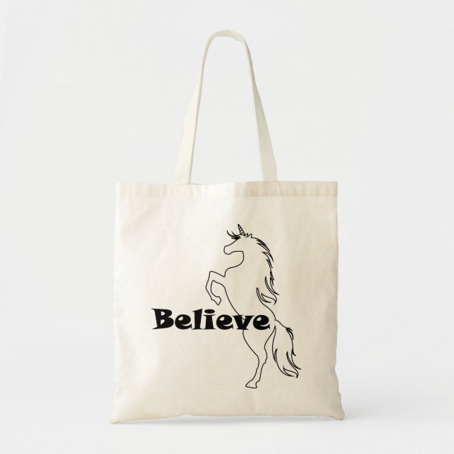 Tote Unicorn Acredite Design - Bolsa de Orçamento (Frente)