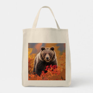 Tote Urso castanho amável, urso castanho médio, bolsa d