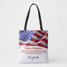 USA Flag e Pledge of Leiance Bolsa com Name