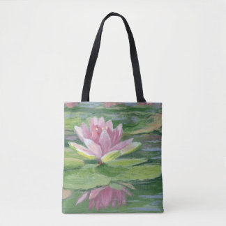 Tote Verde com o bolsa cor-de-rosa do lírio (ambos os