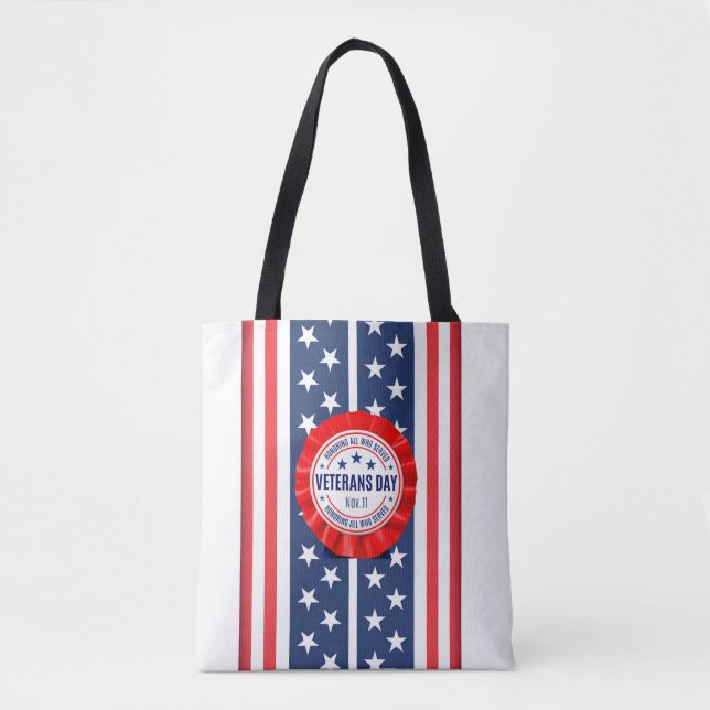 Tote Veteranos Day Rosette Bolsa (Frente)