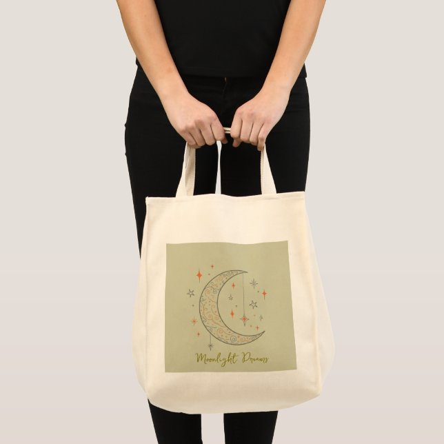 Tote Viagem à Lua: Lua e Bolsa da mercearia nas Estrela (Frente (produto))