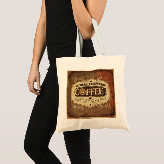 Tote Vintage Bolsa Ba. Café Criado Freshly Personalizad (Frente (produto))