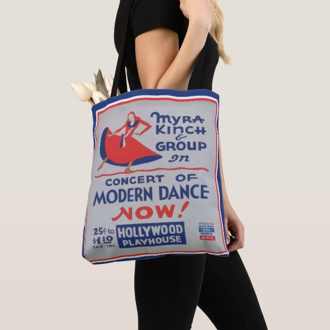 Tote Vintage Modern Dance Advertisement Bolsa Impressão (Close Up)