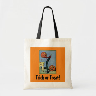 Tote Vintage Pumpkin Head Man Trick ou Tratar Bolsa