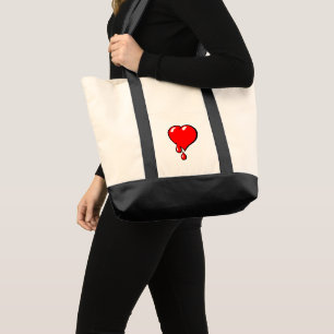Tote Vintage Red Bleeding Heart Pop Art Bolsa a