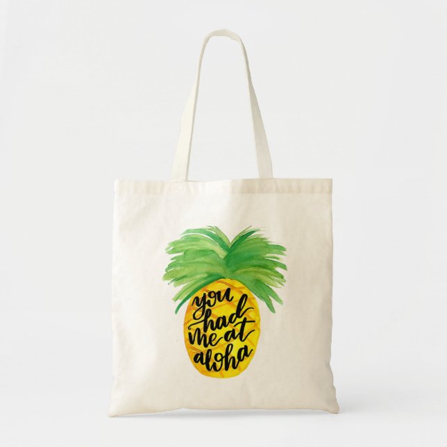 Tote Você teve-me Aloha no bolsa do abacaxi (Frente)