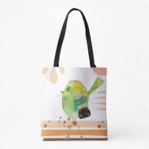 Wacky Watercolor Warbler Bolsa