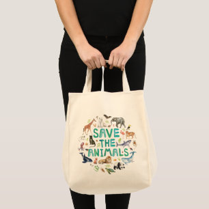 Tote Watercolor Salve o Bolsa de Animais