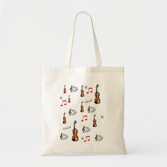 Tote White musical músico de bolsa de orçamento (Frente)