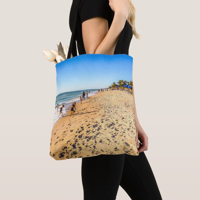 Tote Winter Beach Scene Bolsa (Close Up)