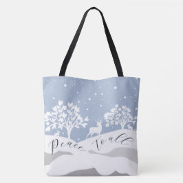 Tote Winter Wonderland Peace To All Bolsa