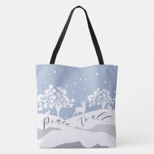 Tote Winter Wonderland Peace To All Bolsa