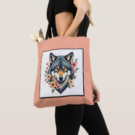 Tote Wolf Floral Shoulder Bolsa