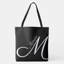 XL BAG - MONOGRAM + NAME - bolsa preto moderno