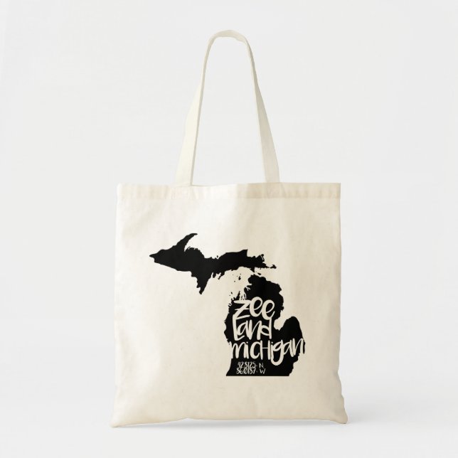 Tote Zeeland, MI coordena o bolsa (Frente)