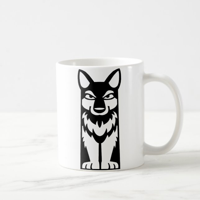 Totem minúsculo - lobo - caneca (Direita)