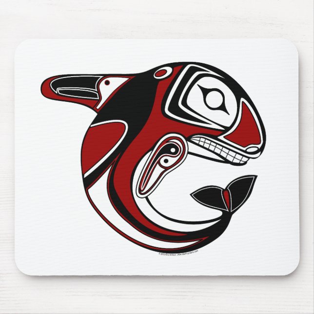 Totem vermelho Mousepad da baleia (Frente)