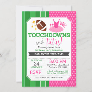 Touchdowns e convites para o aniversário do Tutus