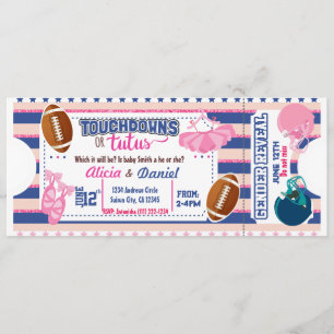 Touchdowns ou convite para tutus - azul ou rosa