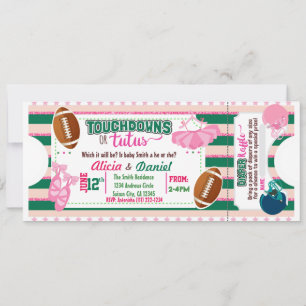 Touchdowns ou convite para tutus - rifa de fralda