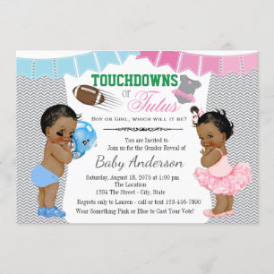 Touchdowns ou Tutus Gênero Revelam Convites
