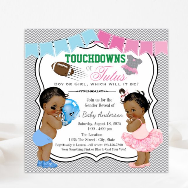 Touchdowns ou Tutus Gênero Revelam Convites (Criador carregado)