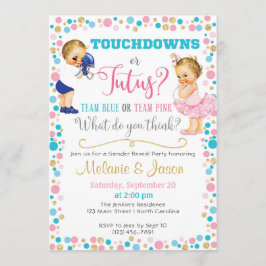 Touchdowns ou Tutus Gênero Revelar Convite