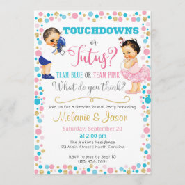 Touchdowns ou Tutus Gênero Revelar Convite