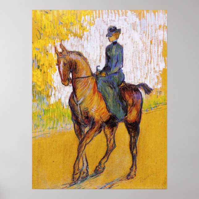 Toulouse-Lautrec Woman sobre Poster de Cavalo (Frente)