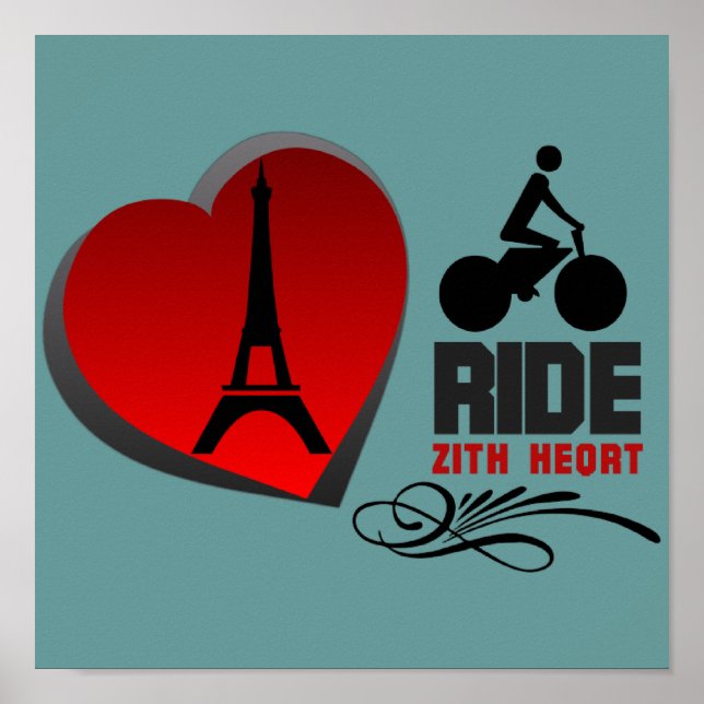Tour De France Paris Heart Poster (Frente)